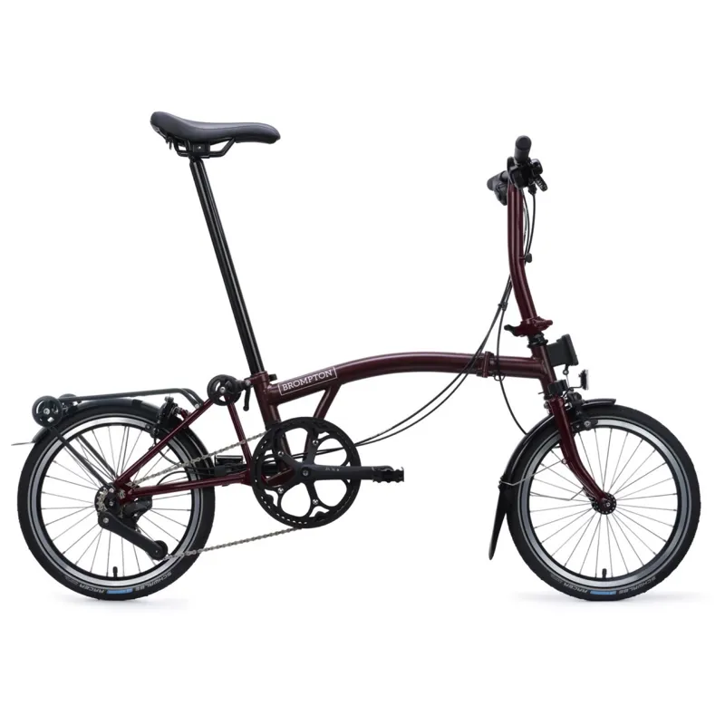 Brompton C-Line 12 speed in Plum Red with SuperRoll+ Rack-2