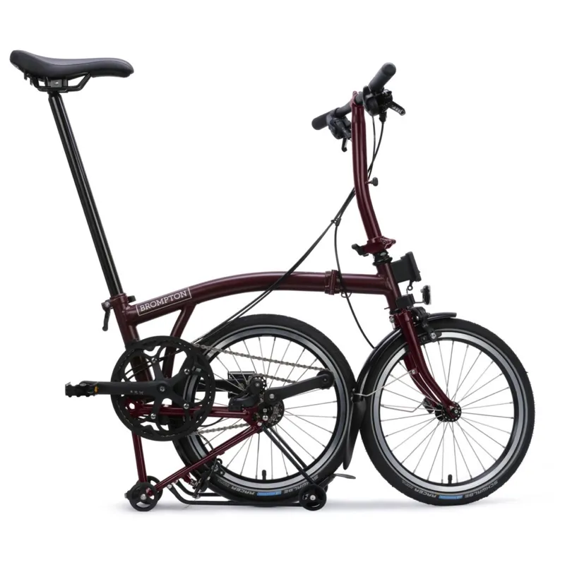 Brompton C-Line 4-speed in Plum Red with SuperRoll+ Rack-8