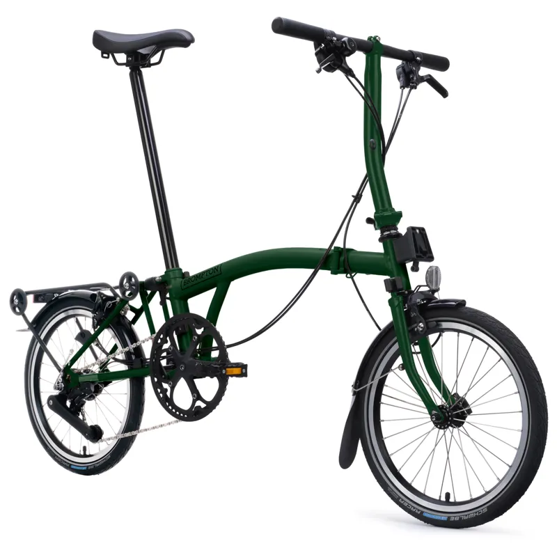 Brompton C-Line 12 speed in Racing Green with SuperRoll+ Rack-5