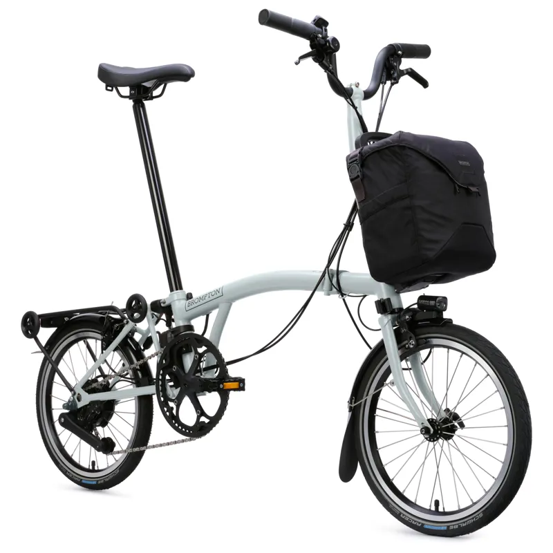 Brompton Electric C-Line 4-speed with SuperRoll+ in Lunar Ice Metallic-5
