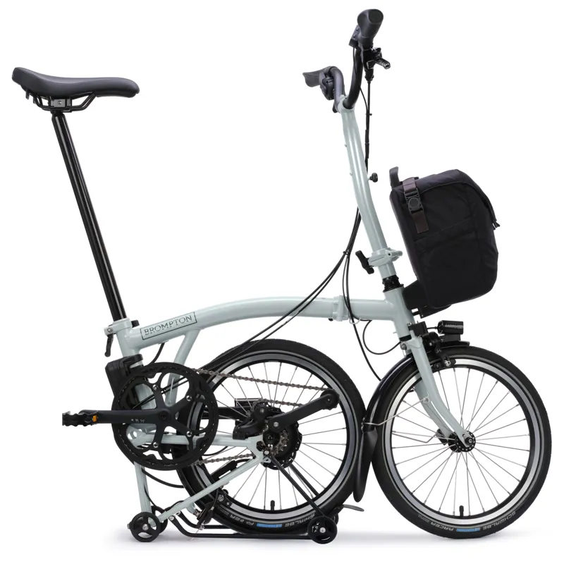 Brompton Electric C-Line 4-speed with SuperRoll+ in Lunar Ice Metallic-2