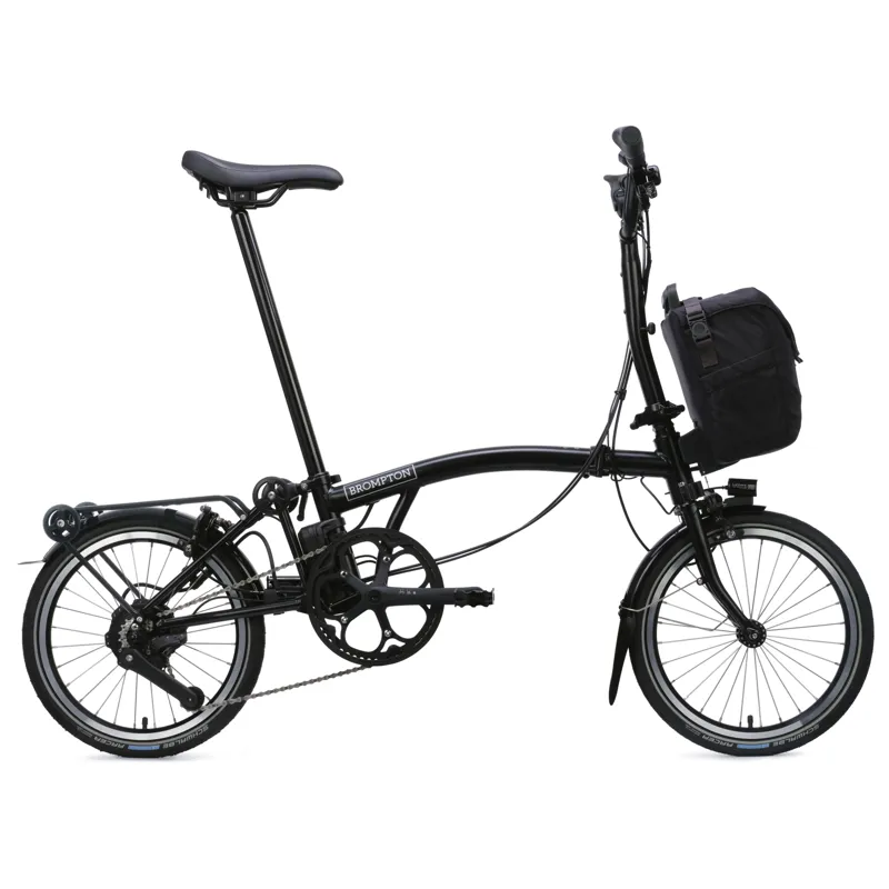 Brompton Electric C-Line 4-speed with SuperRoll+ in Matt Black -1