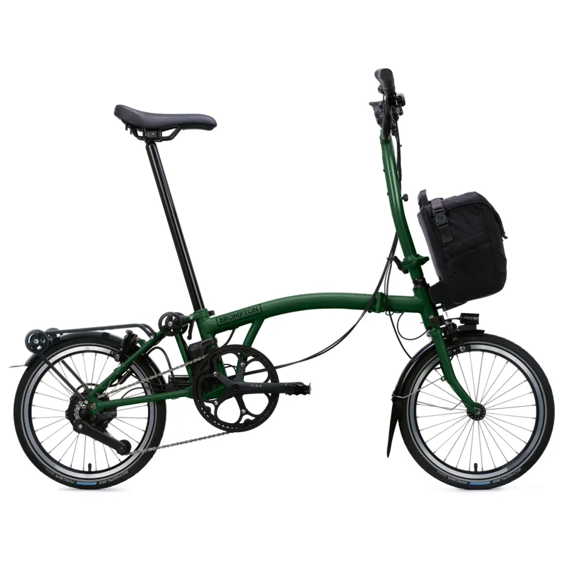 Brompton Electric C-Line 4-speed with SuperRoll+ in Racing Green