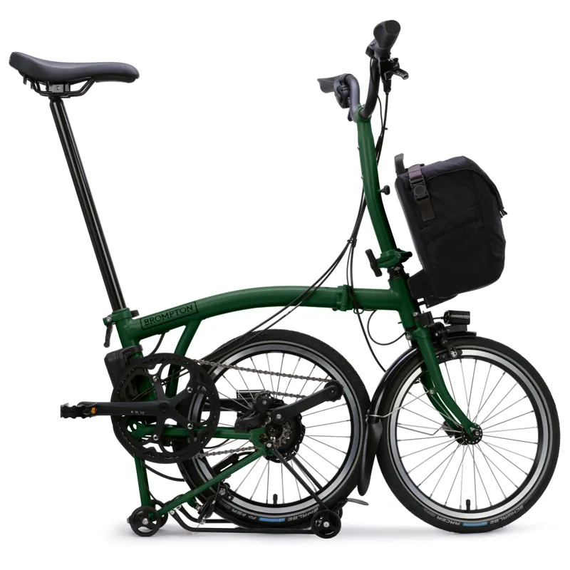 Brompton Electric C-Line 4-speed with SuperRoll+ in Racing Green-3