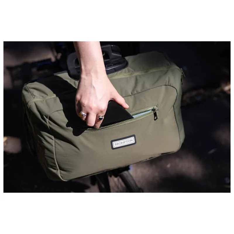 Brompton Electric Backpack Medium in Olive Green-11