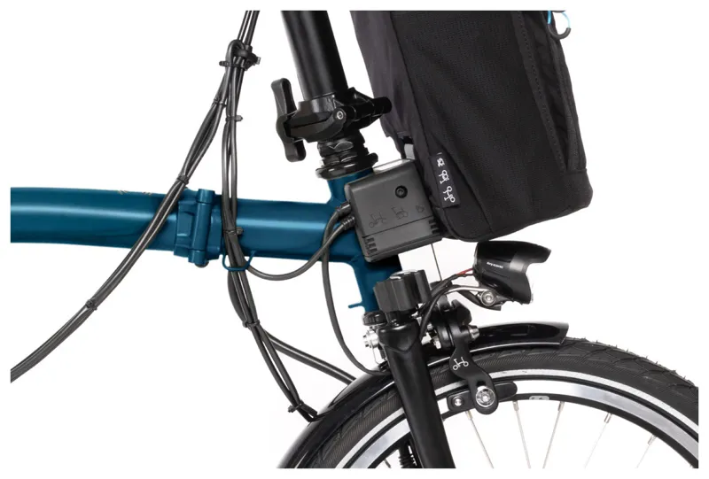 Brompton Electric C-Line 4 Speed Mid Bar M4L in Ocean Blue-4