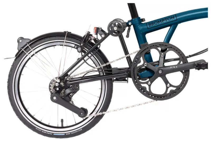 Brompton Electric C-Line 4 Speed Mid Bar M4L in Ocean Blue-5