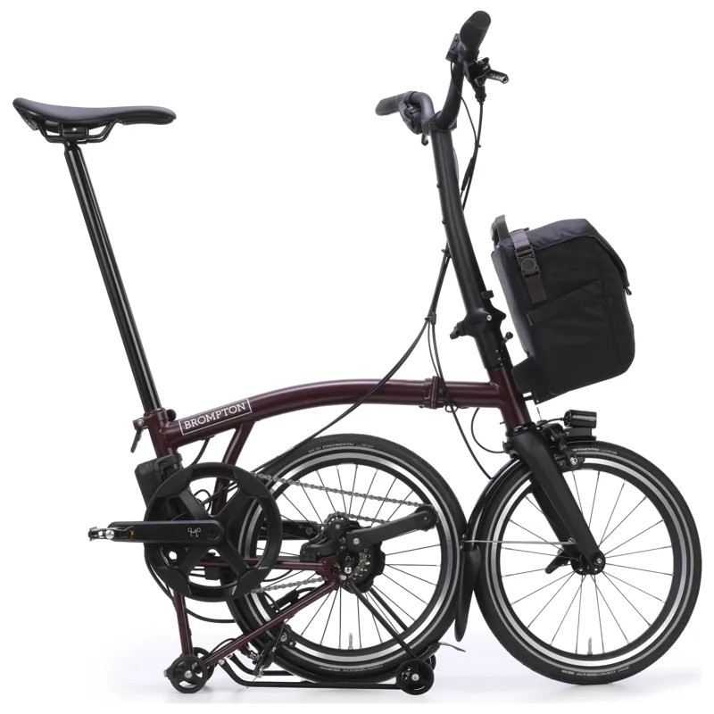 Brompton Electric P-Line 4-speed with SuperRoll+ in Plum Red-4