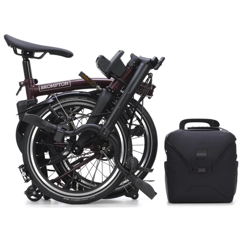 Brompton Electric P-Line 4-speed with SuperRoll+ in Plum Red-6