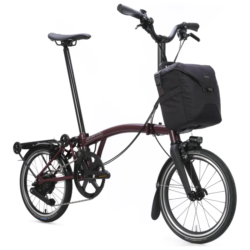 Brompton Electric P-Line 4-speed with SuperRoll+ in Plum Red-3