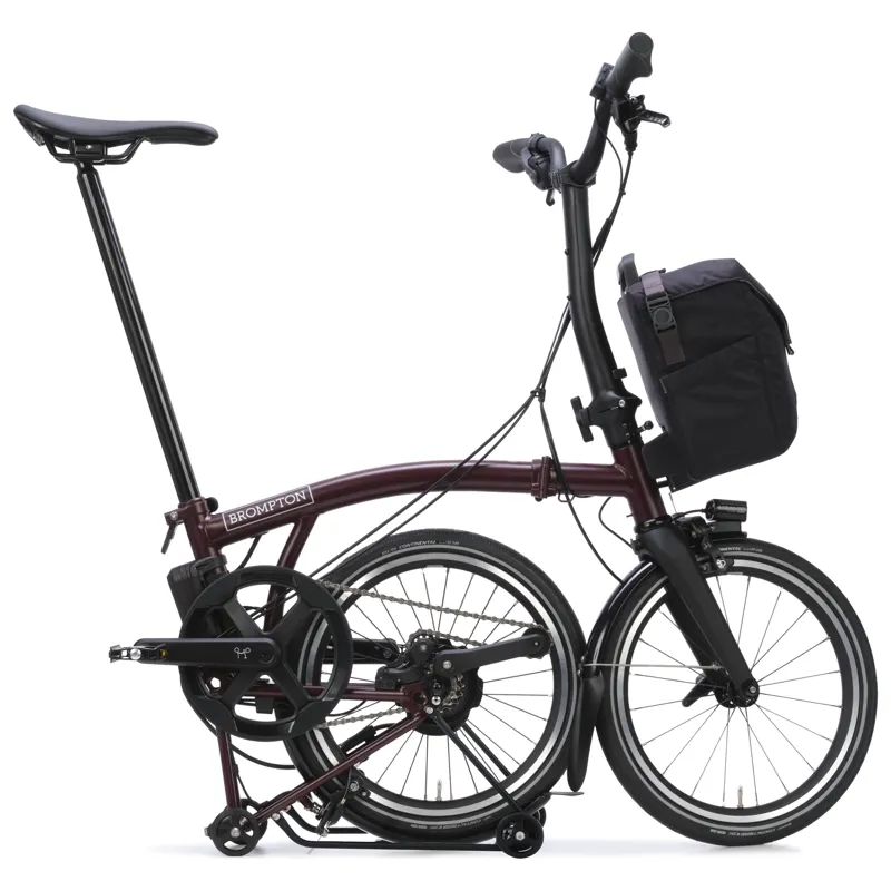 Brompton Electric P-Line 4-speed with SuperRoll+ in Plum Red-5