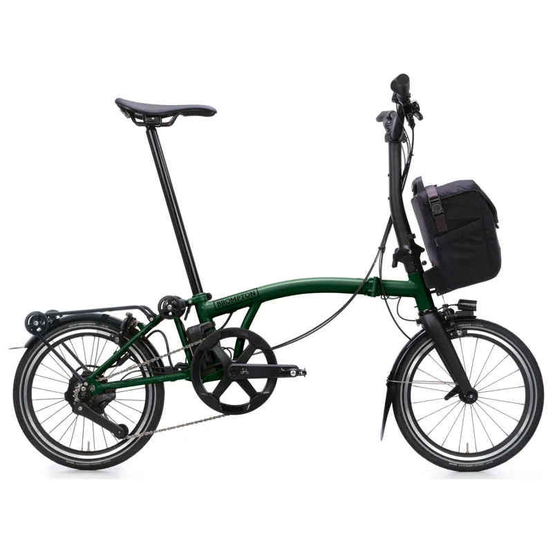 Brompton Electric P-Line 4-speed with SuperRoll+ in Racing Green-1