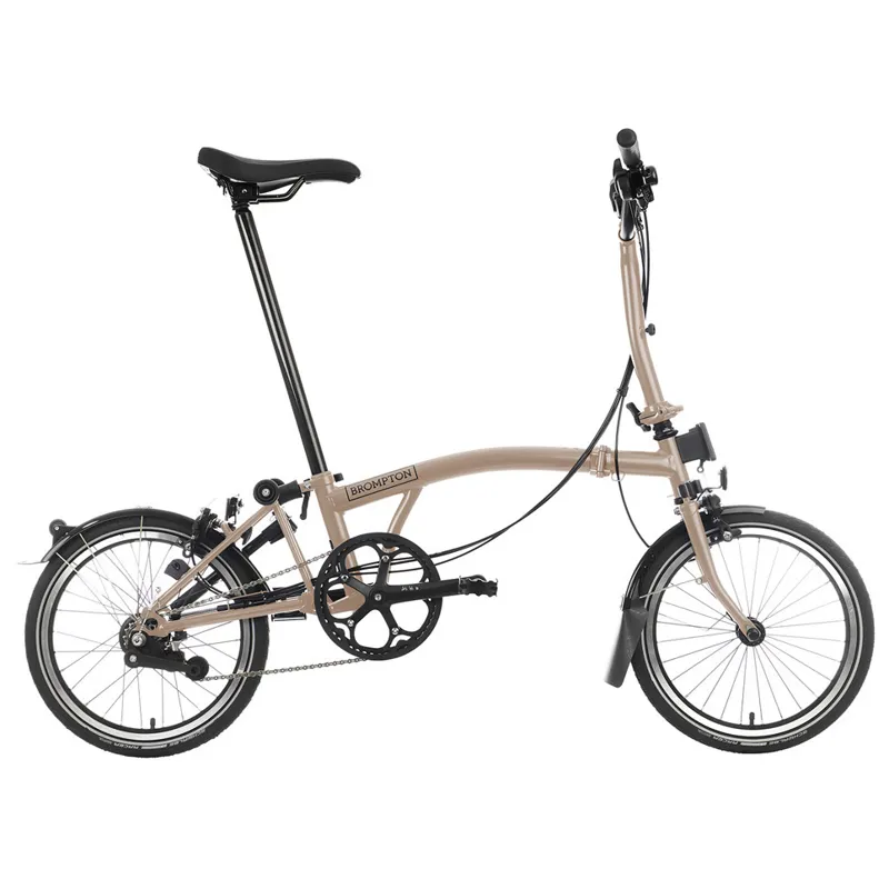 Brompton C-Line Urban High Bar 2 Speed H2L in Dune Sand-1