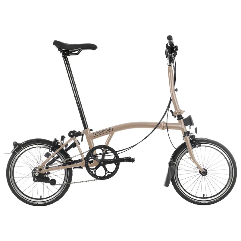 Brompton C-Line Explore 6 Speed M6L with Mid Bar in Dune Sand-1