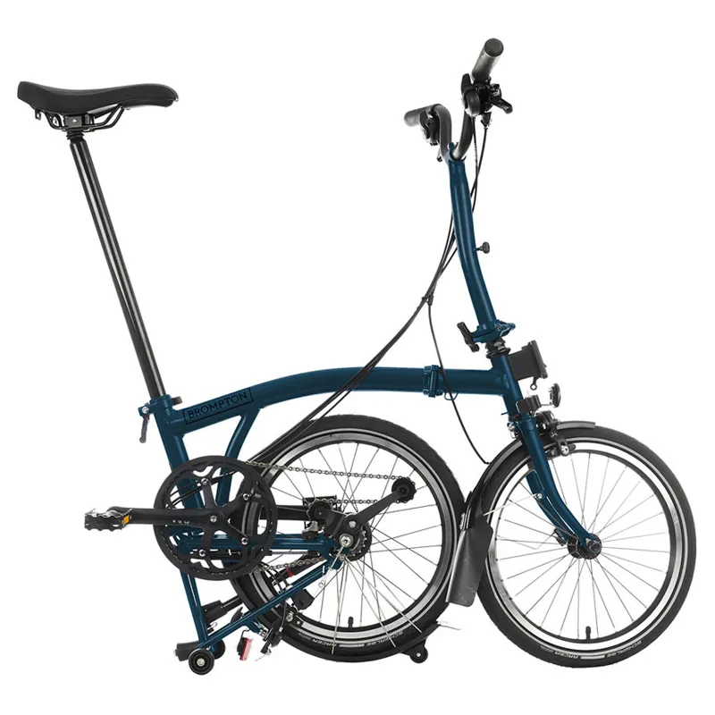 Brompton C-Line Explore 6 Speed M6L with Mid Bar in Ocean Blue-2