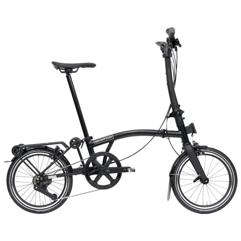Brompton P-Line 4-speed folding bike with SuperRoll+ in Matt Black