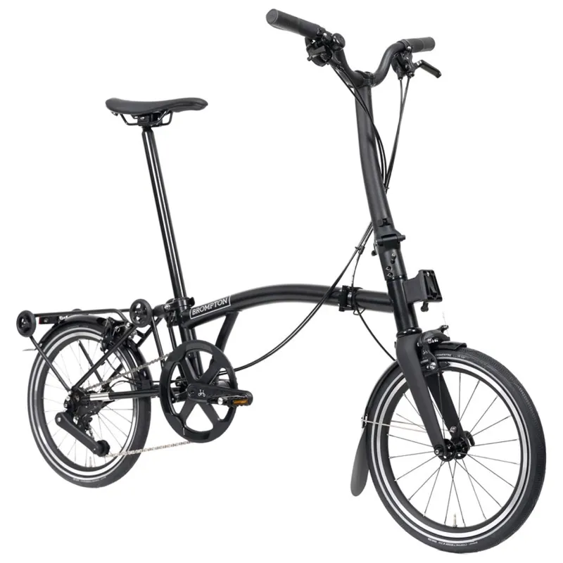 Brompton P-Line 4-speed folding bike with SuperRoll+ in Matt Black-3