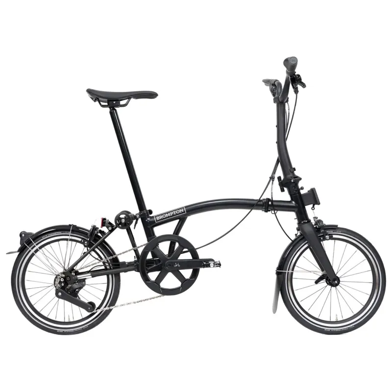 Brompton P-Line 4-speed folding bike in Matt Black-1