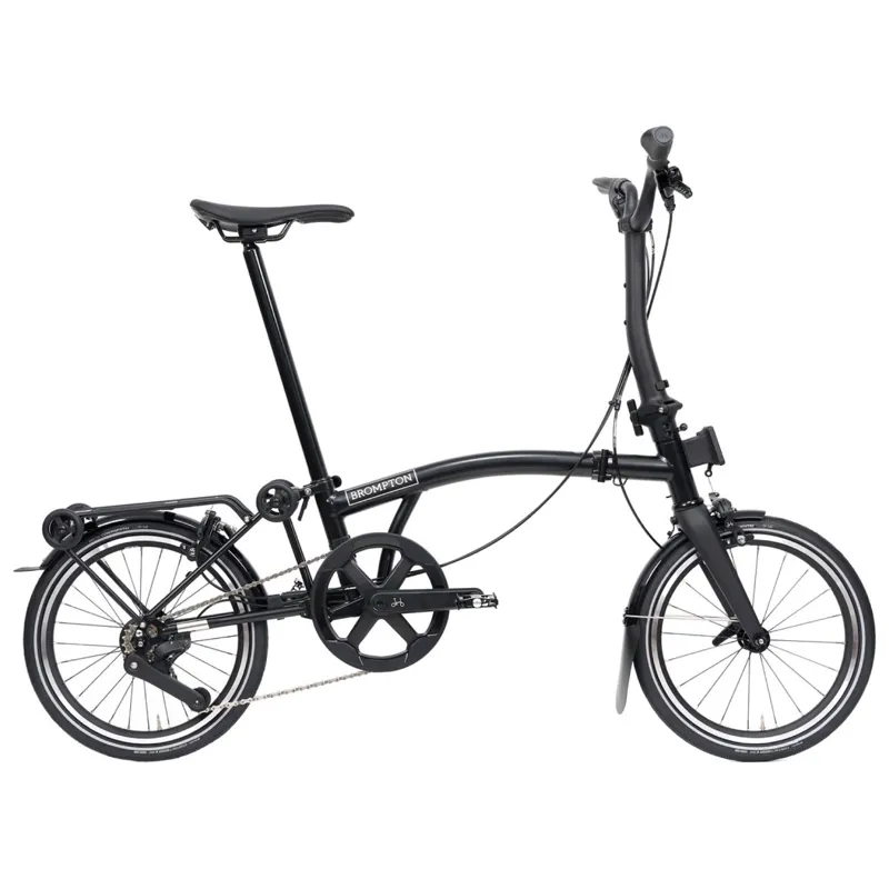 Brompton P-Line 4-speed folding bike with SuperRoll+ in Matt Black-1