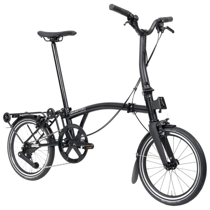 Brompton P-Line 4-speed folding bike with SuperRoll+ in Matt Black-4