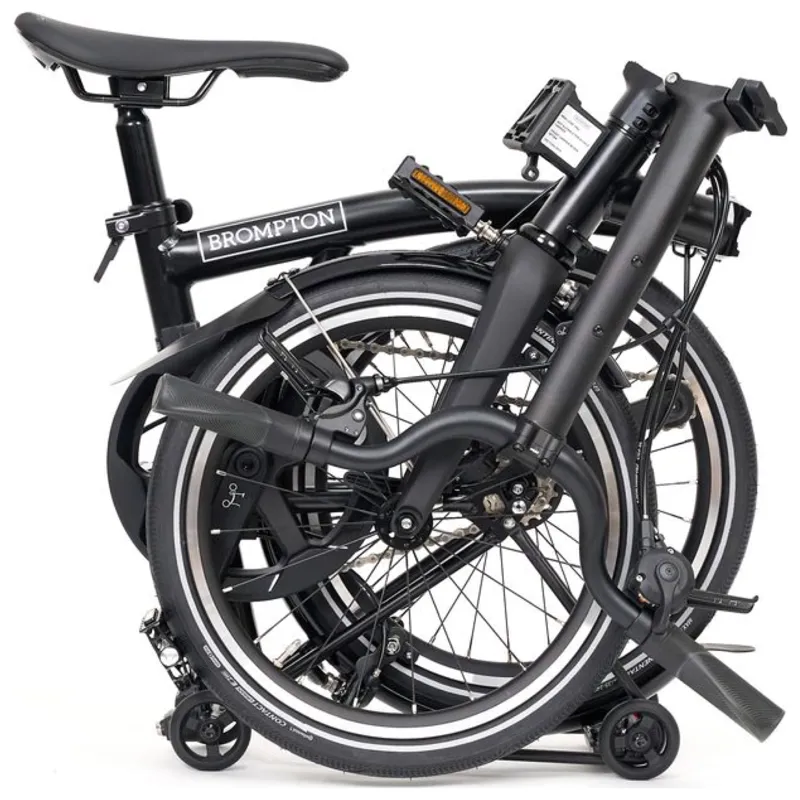 Brompton P-Line 4-speed folding bike with SuperRoll+ in Matt Black-9