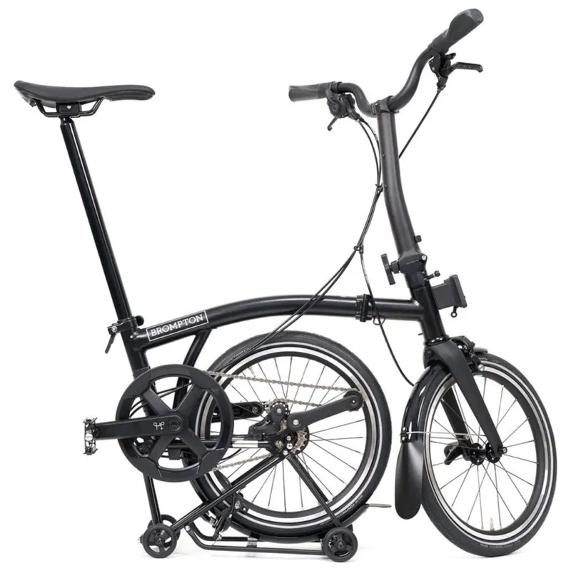 Brompton P-Line 12-speed folding bike with SuperRoll+ in Matt Black-7