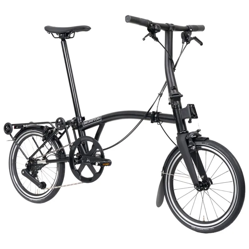 Brompton P-Line 4-speed folding bike with SuperRoll+ in Matt Black-5
