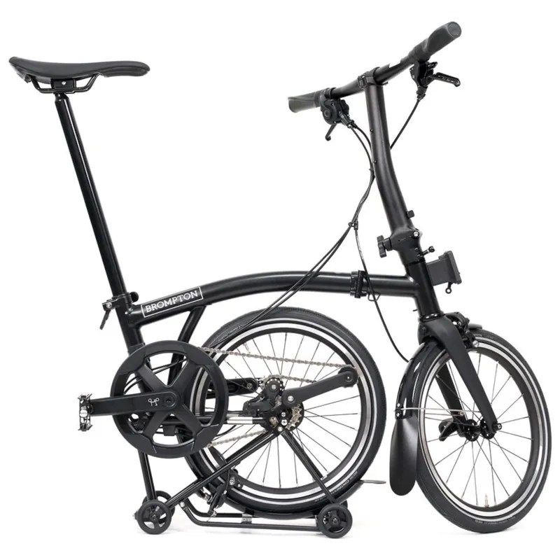 Brompton P-Line 12-speed folding bike with SuperRoll+ in Matt Black-8