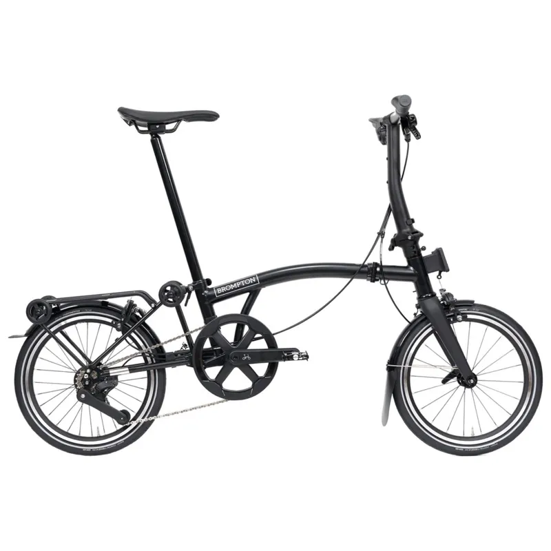 Brompton P-Line 12-speed folding bike with SuperRoll+ in Matt Black-2