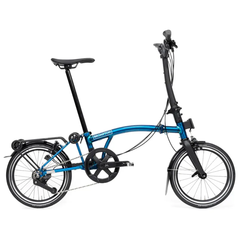 Brompton P-Line 12-speed folding bike with SuperRoll+ Pacific Lacquer