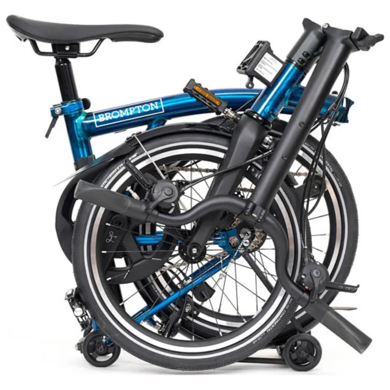 Brompton P-Line 4-speed folding bike with SuperRoll+ Pacific Lacquer-9