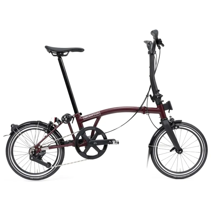 Brompton P-Line 4-speed folding bike in Plum Red-1