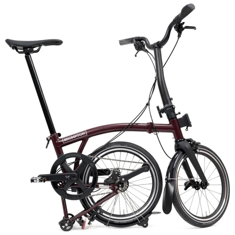 Brompton P-Line 4-speed folding bike in Plum Red-7