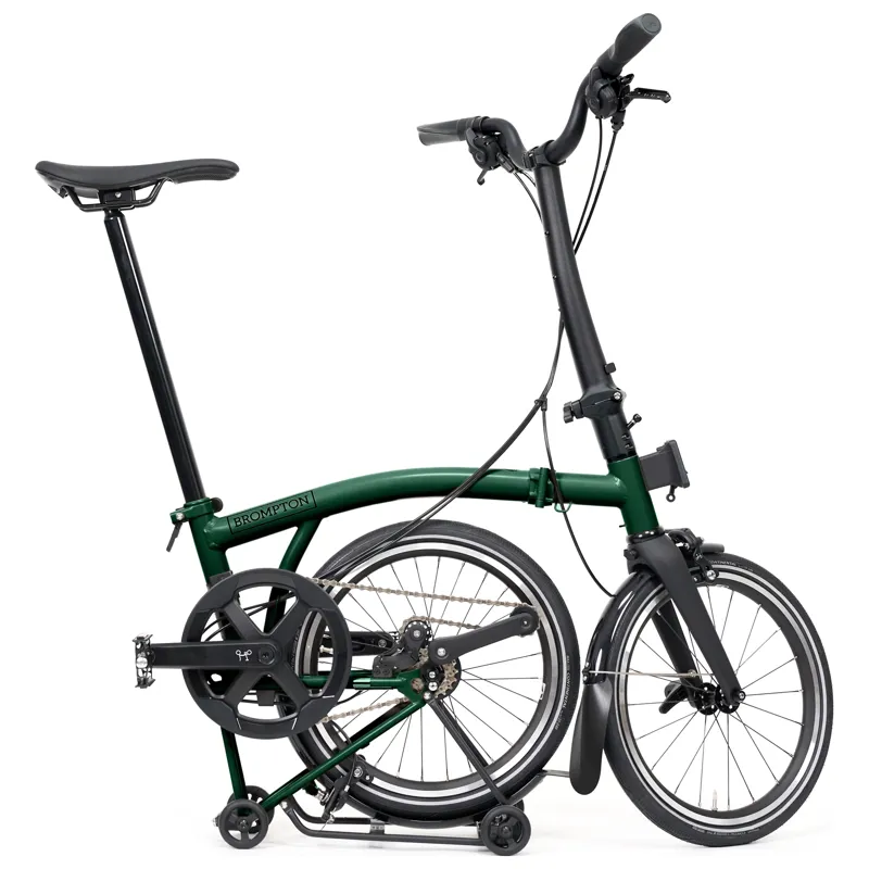 Brompton P-Line 12-speed folding bike with SuperRoll+ in Racing Green-6