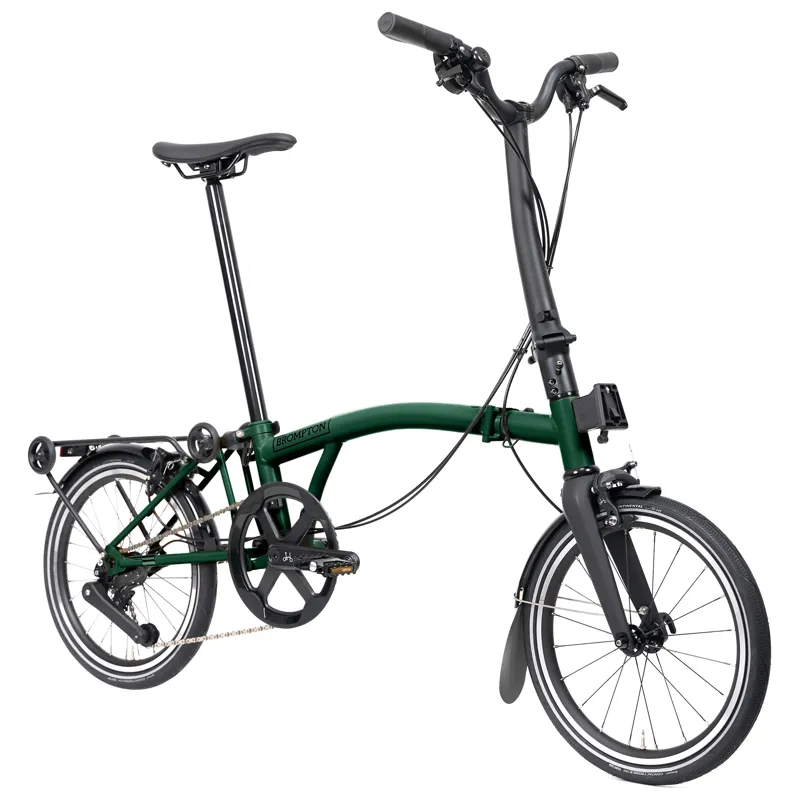 Brompton P-Line 4-speed folding bike with SuperRoll+ in Racing Green-3