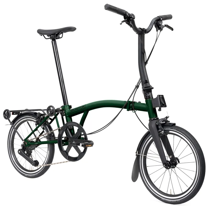 Brompton P-Line 12-speed folding bike with SuperRoll+ in Racing Green-4