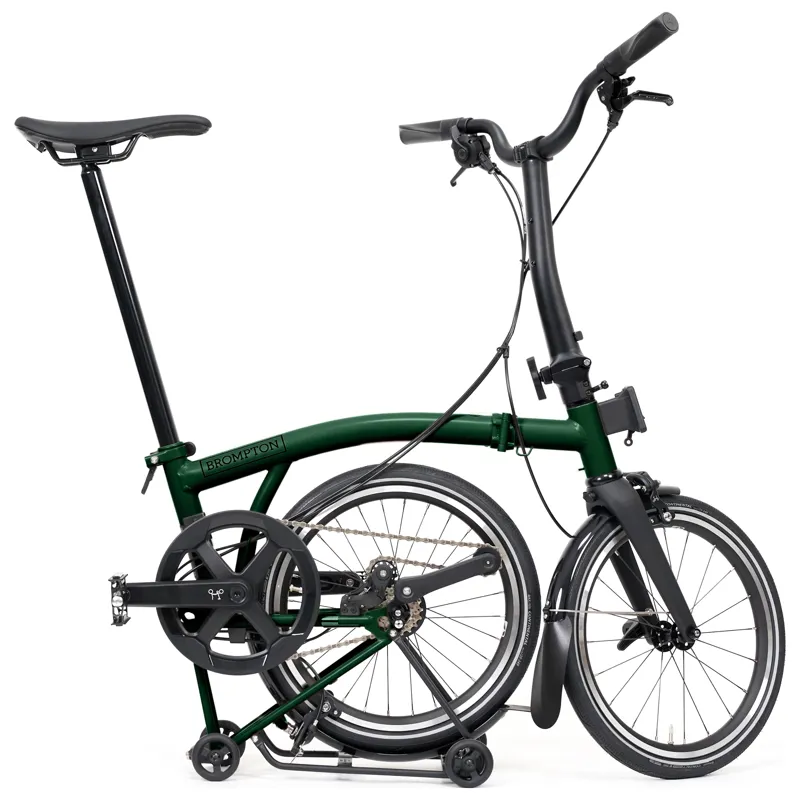 Brompton P-Line 12-speed folding bike with SuperRoll+ in Racing Green-7