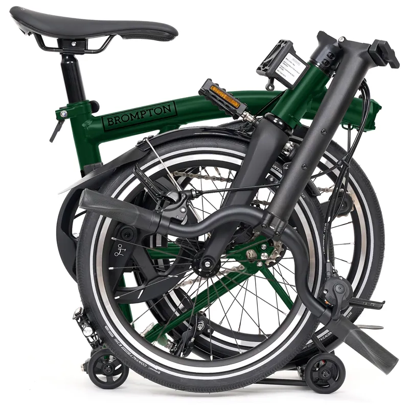 Brompton P-Line 4-speed folding bike with SuperRoll+ in Racing Green-9