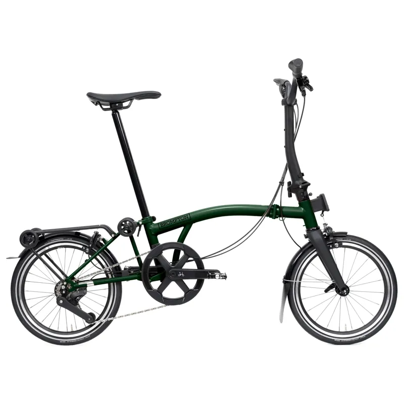 Brompton P-Line 4-speed folding bike with SuperRoll+ in Racing Green-1