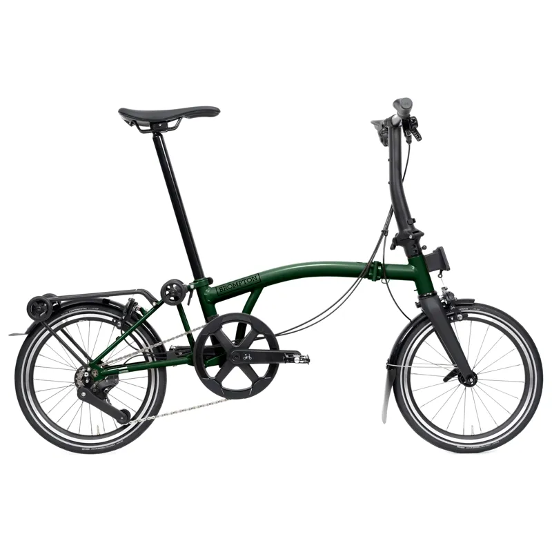Brompton P-Line 4-speed folding bike with SuperRoll+ in Racing Green-2