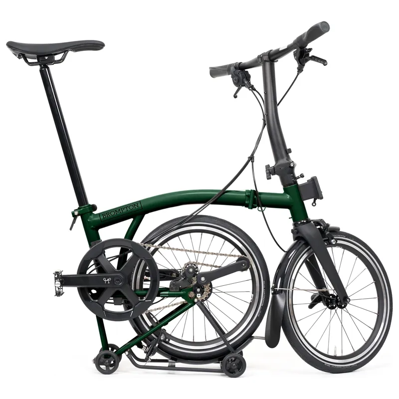 Brompton P-Line 4-speed folding bike with SuperRoll+ in Racing Green-8