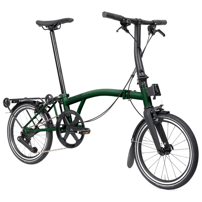 Brompton P-Line 4-speed folding bike with SuperRoll+ in Racing Green-5