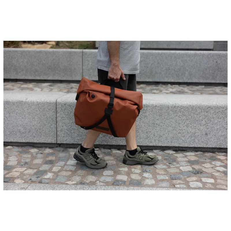Brompton WaterProof RollTop Large Pannier Bag in Copper-11