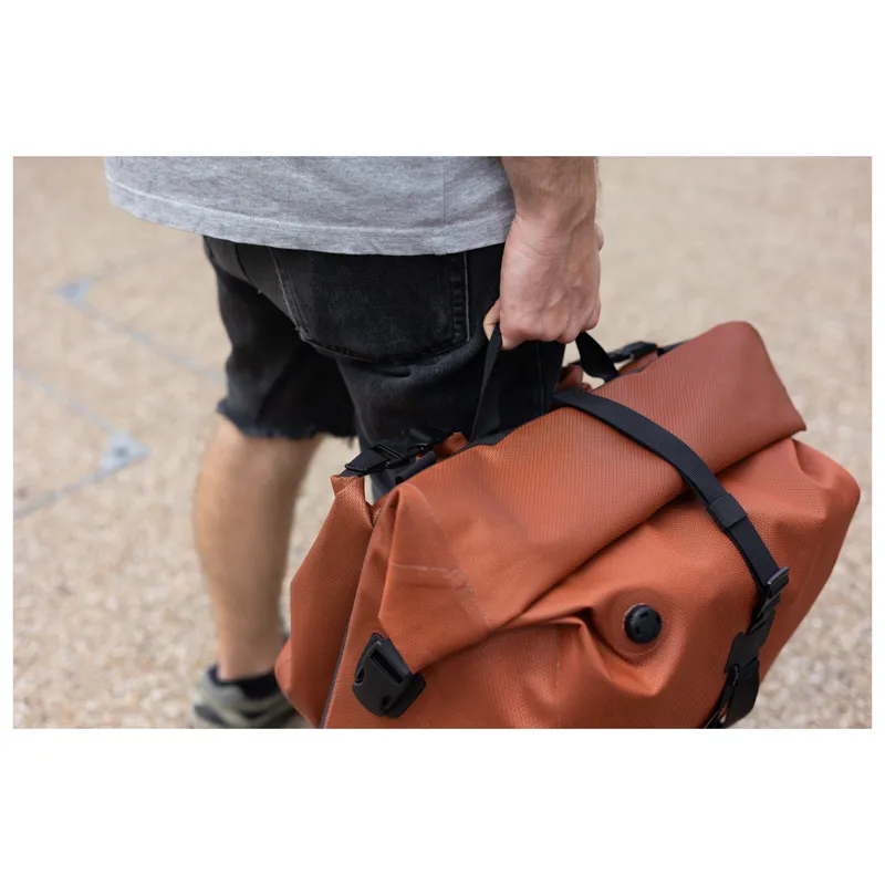 Brompton WaterProof RollTop Large Pannier Bag in Copper-10