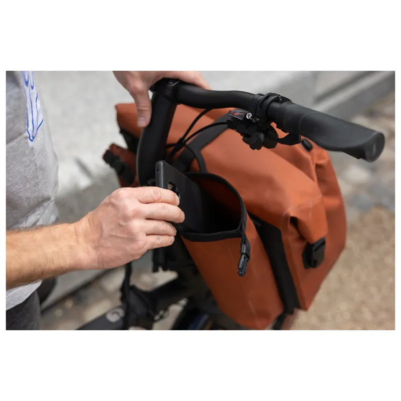 Brompton WaterProof RollTop Large Pannier Bag in Copper-9