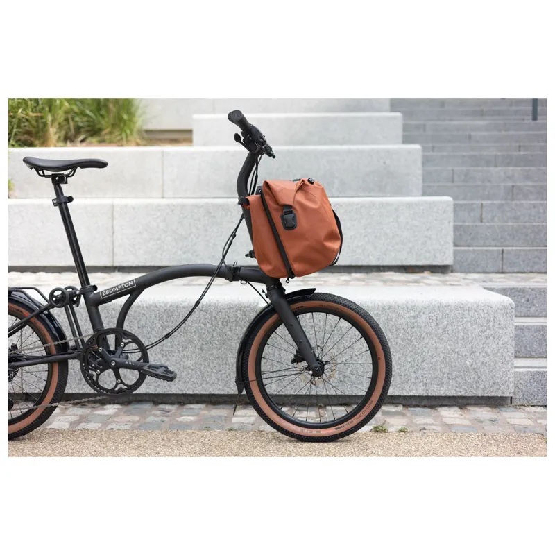 Brompton WaterProof RollTop Large Pannier Bag in Copper-3