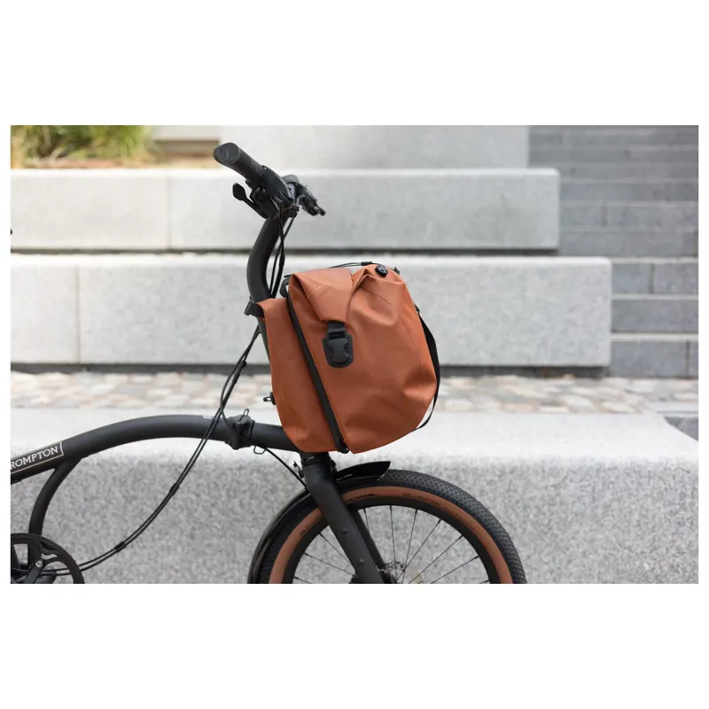 Brompton WaterProof RollTop Large Pannier Bag in Copper-2