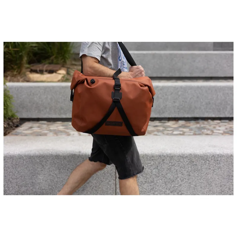 Brompton WaterProof RollTop Large Pannier Bag in Copper-13