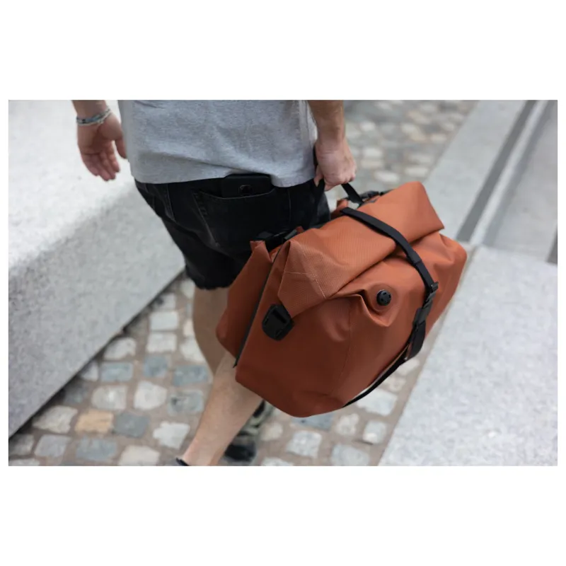Brompton WaterProof RollTop Large Pannier Bag in Copper-12