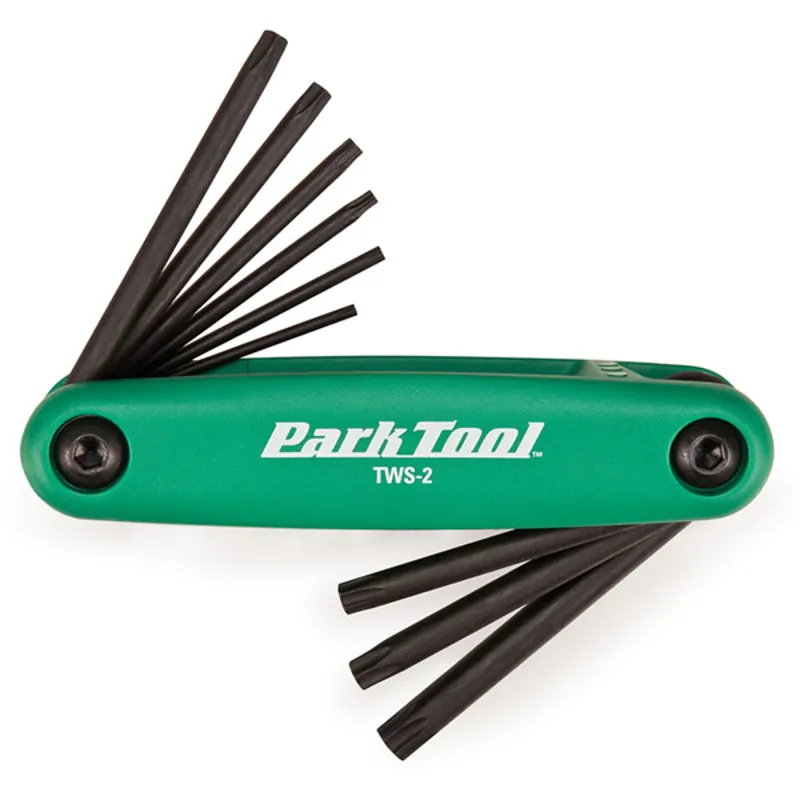 Park Tool TWS-2 Fold-Up Torx Compatible Wrench Set in Green-1